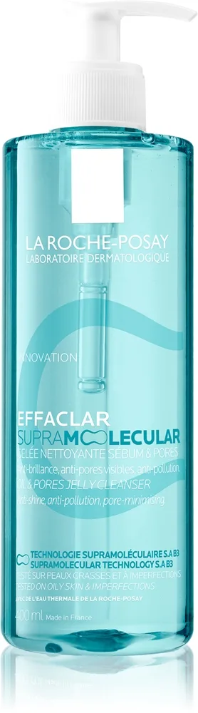 La Roche-Posay Effaclar Supramolecular puhdistusgeeli ihon kiiltelyyn ja laajentuneisiin ihohuokosiin 400 ml