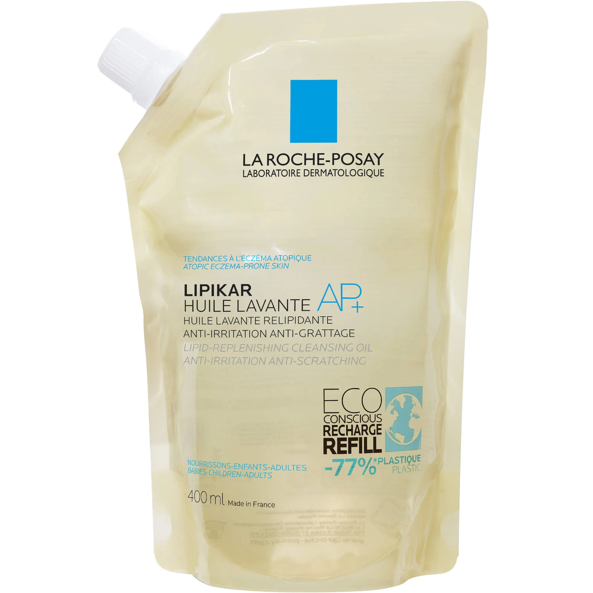 La Roche-Posay Lipikar AP+ rückfettendes Dusch- und Badeöl juckreizmildernd, 400 ml Öl