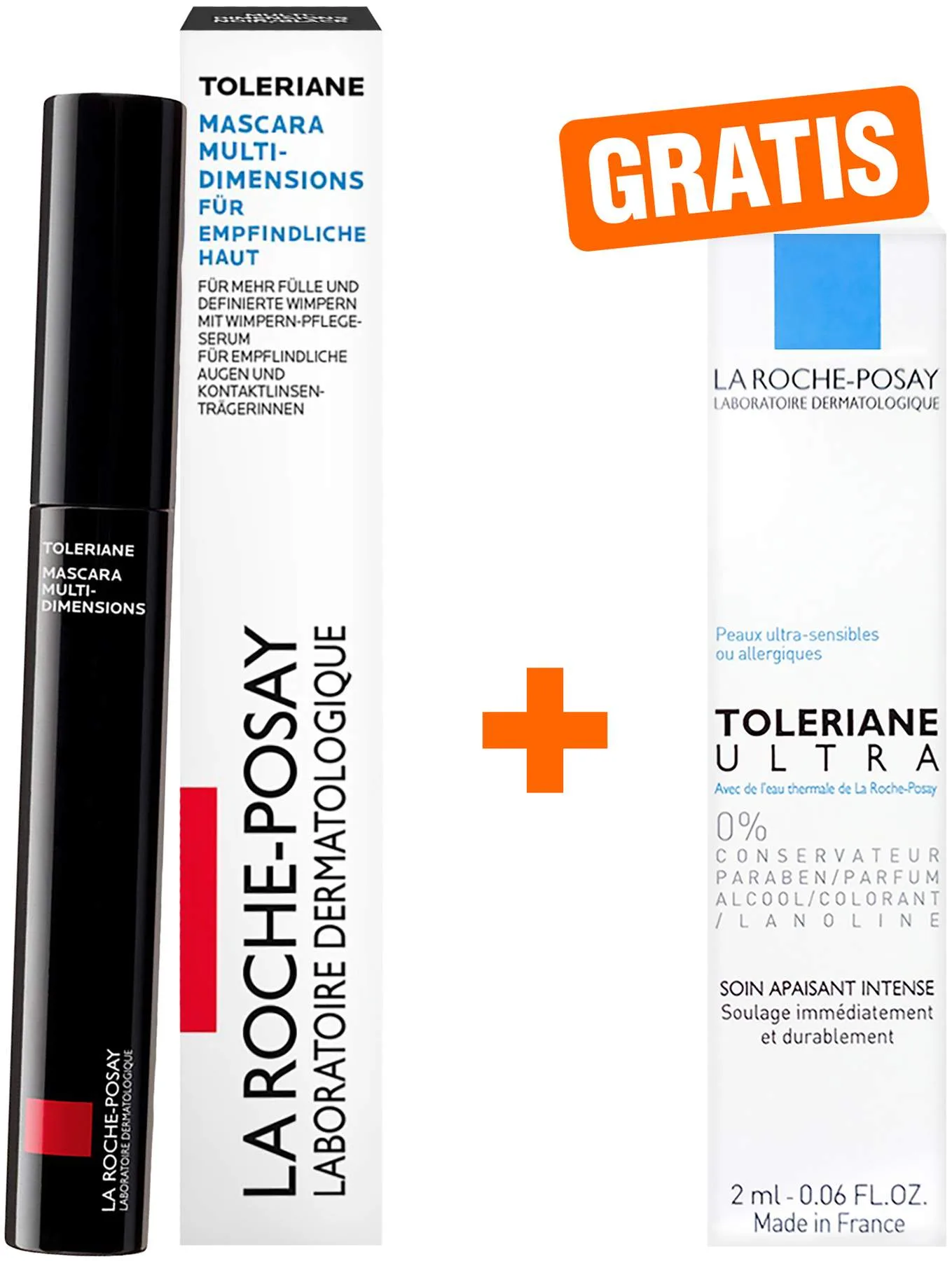 La Roche Posay Toleriane Mascara Multi Dimension 7,2 ml + gratis La Roche Posay Toleriane Dermallergo Augencreme 2 ml - Mascara Multi Dimensions