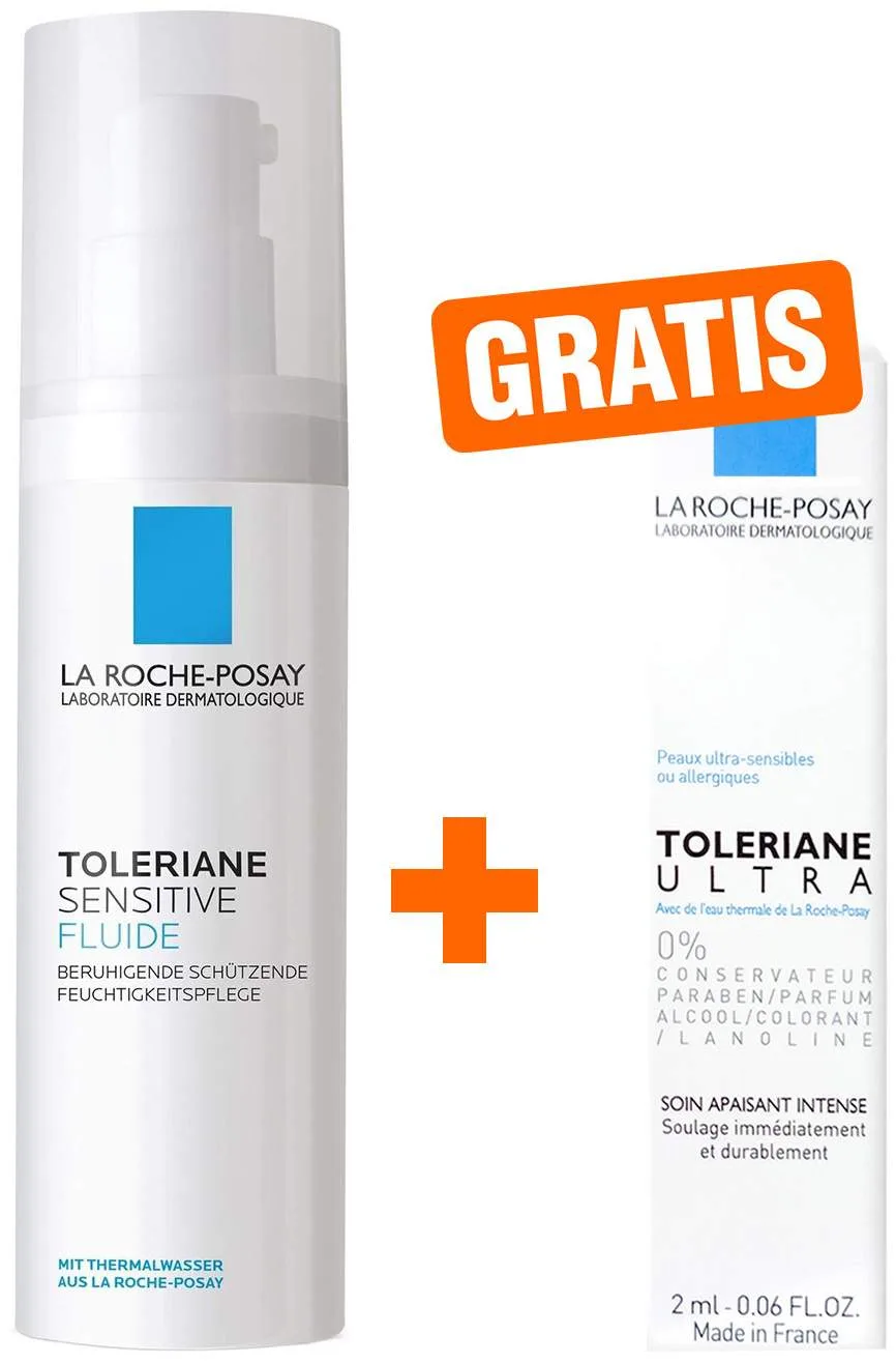La Roche Posay Toleriane Sensitive 40 ml Fluid + gratis Dermallergo Augencreme 2 ml - Feuchtigkeitspflege