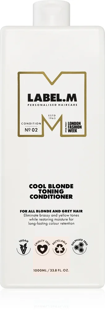 label.m Cool Blonde Conditioner Fuktgivande balsam för neutralisering av gula toner 1000 ml