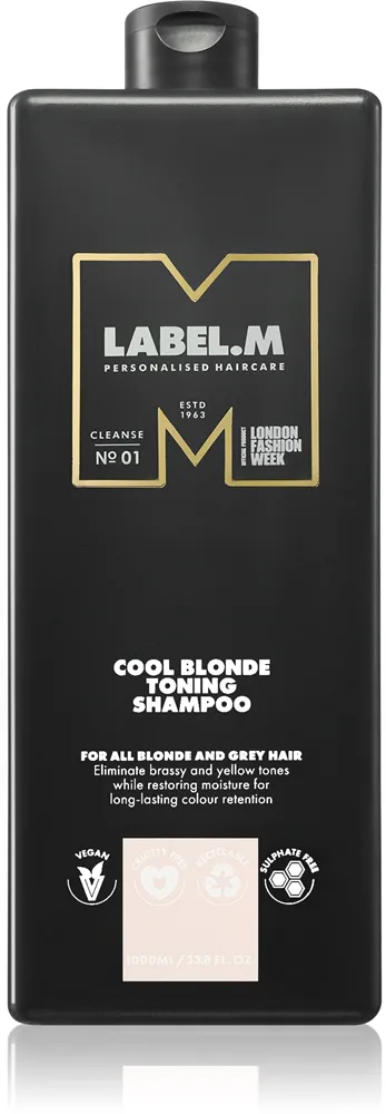 label.m Cool Blonde Toning Shampoo Schampo för neutralisering av gula toner 1000 ml