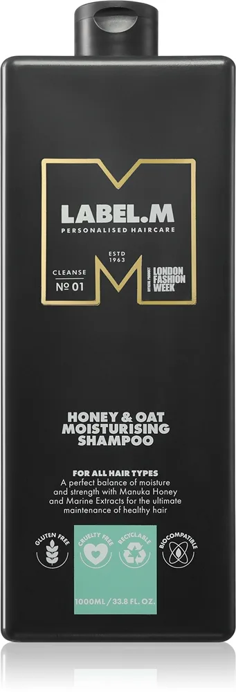 label.m Honey & Oat Fugtgivende shampoo til hverdagsbrug 1000 ml