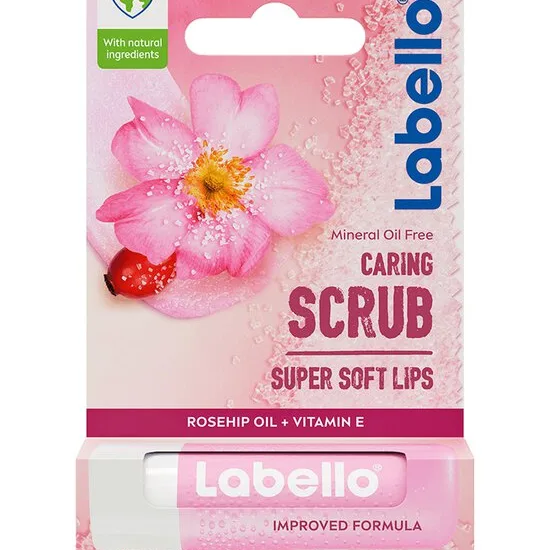 Labello Caring Lip Scrub Rosehip Oil - 5,5 ml.