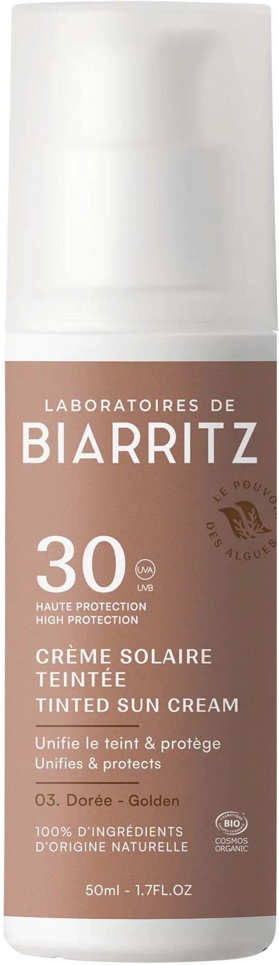 Laboratoires de Biarritz Tinted Sunscreen SPF 30, 50 ml Golden