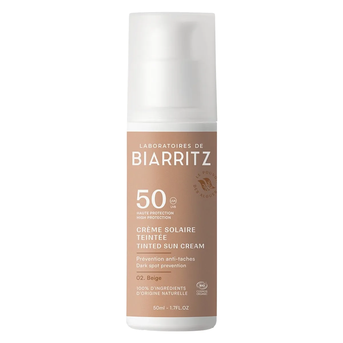 Laboratoires de Biarritz Alga Maris Tinted Face Sunscreen SPF 50, 50 ml Beige