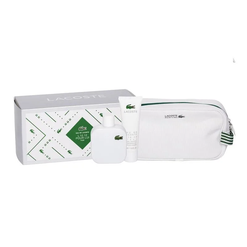 Giftset Lacoste Eau De Lacoste Blanc Edt 100ml + Shower Gel 50ml + Pouch