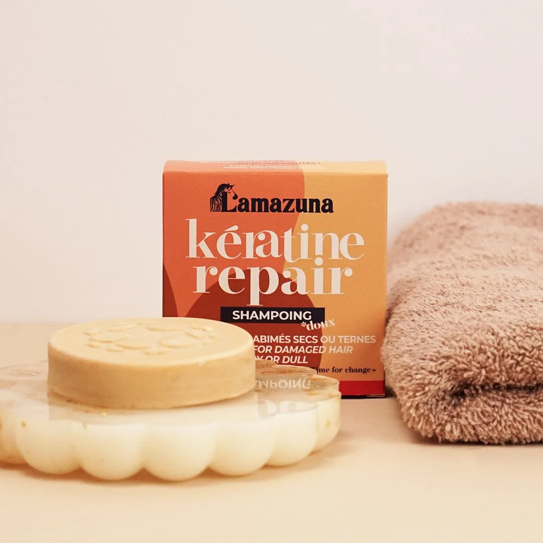 Lamazuna - Ekologisk schampobar för torrt och glåmigt hår - Keratin repair