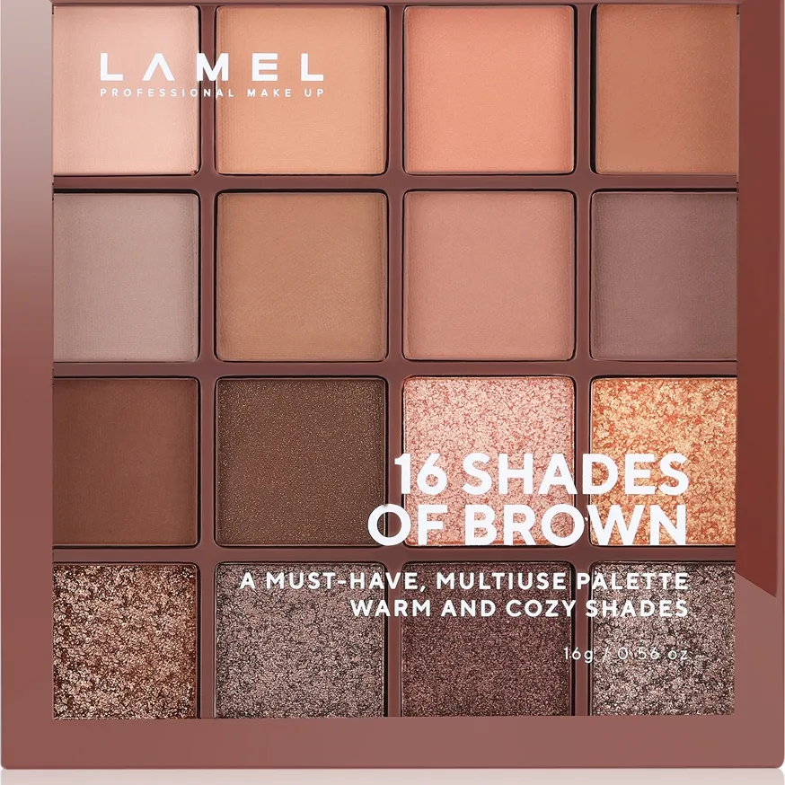LAMEL 16 Shades Of Brown Palett för ögonskugga 16 g