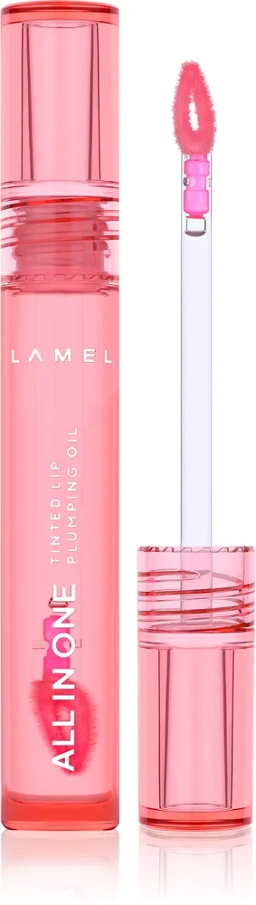 LAMEL All in One Lip Tinted Plumping Oil toningsolja för läppar för maximal volym № 401 Peachy 3 ml
