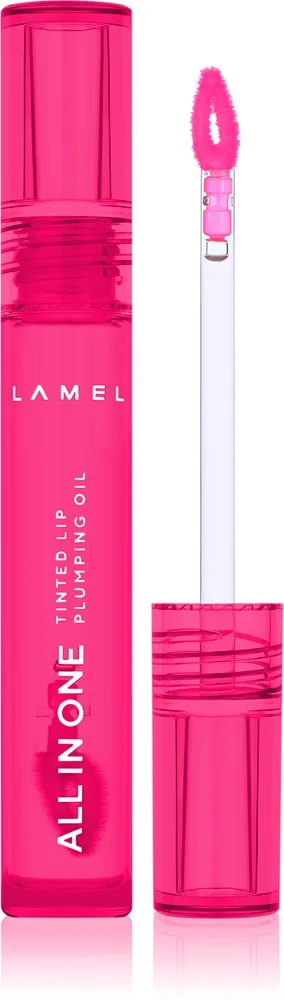 LAMEL All in One Lip Tinted Plumping Oil toningsolja för läppar för maximal volym № 404 Berry Ice 3 ml