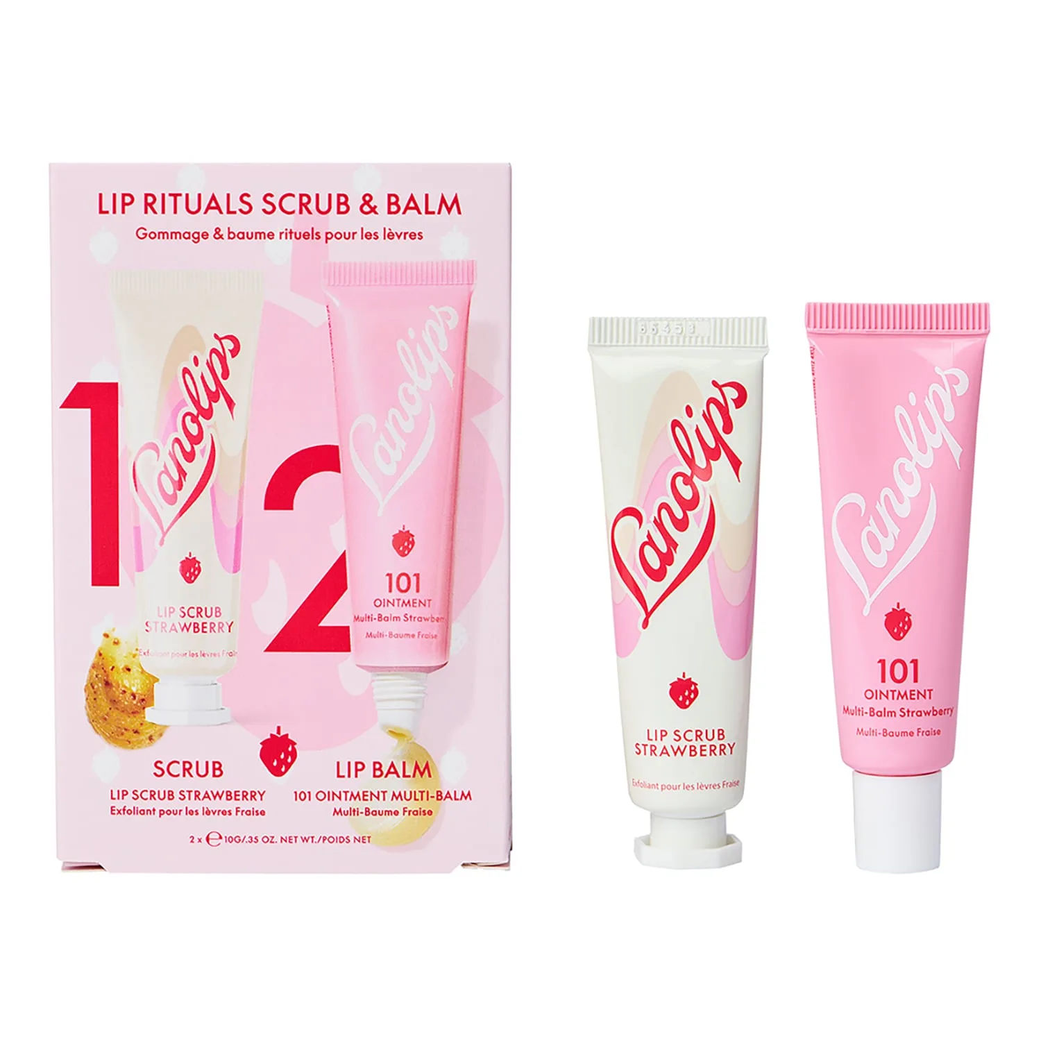 Lip Rituals Scrub & Balm Duo Strawberry - läppbalsam och skrubb