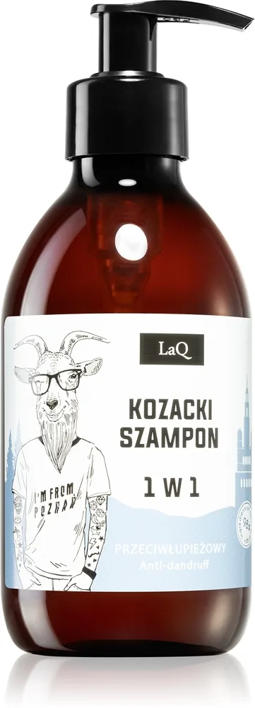 LaQ Goat From Poznaň luonnollinen shampoo hilsettä vastaan sisältää humalankäpyuutetta 300 ml