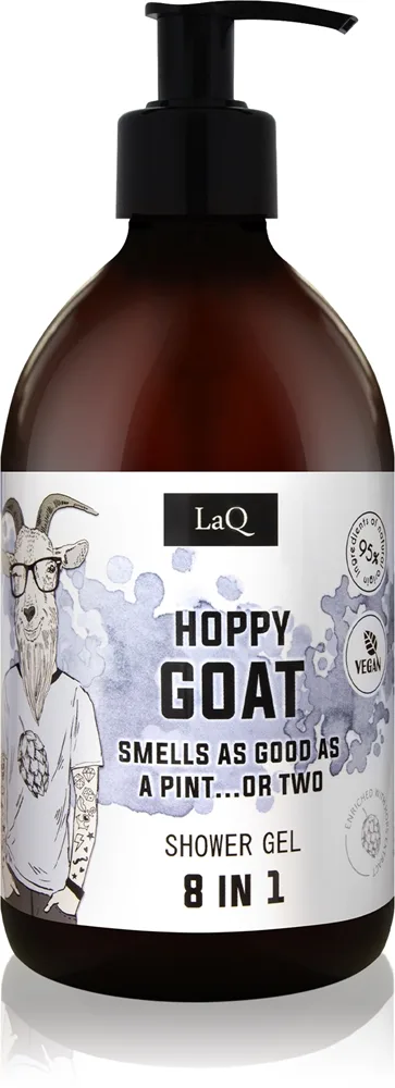 LaQ Goat From Poznaň virkistävä suihkugeeli 8in1 sisältää humalankäpyuutetta 300 ml