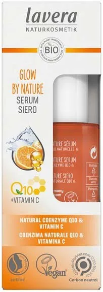 Lavera Glow by Nature virkistävä ja kosteuttava kasvoseerumi sisältää C-vitamiinia 30 ml