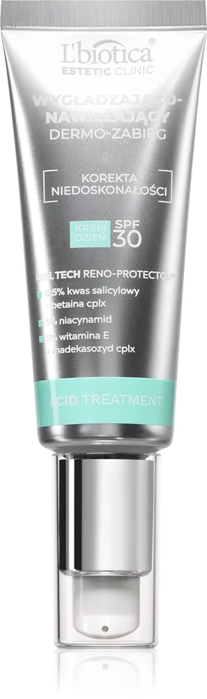 L’biotica Estetic Clinic Acid Treatment Återfuktande - skyddande kräm med lindrande effekt SPF 30 35 ml
