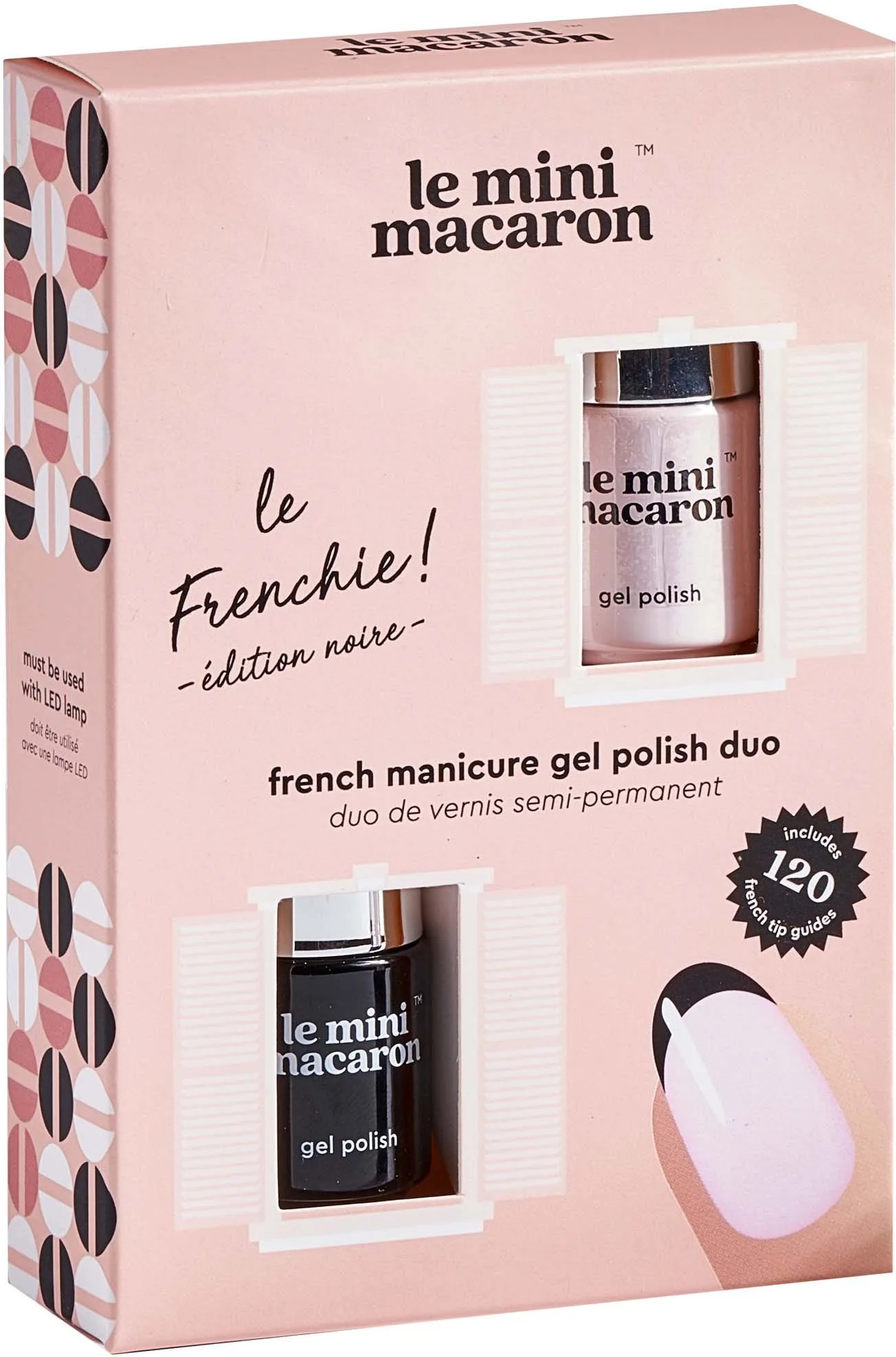 Le Mini Macaron French Manicure Gel Polish Duo Edition Noire 4 g