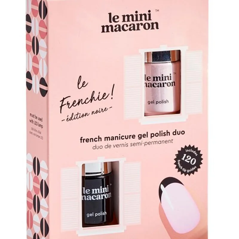 Le Mini Macaron French Gel Manicure Kit Le Frenchie, Noir Edition - Multi/patterned - 10 ml