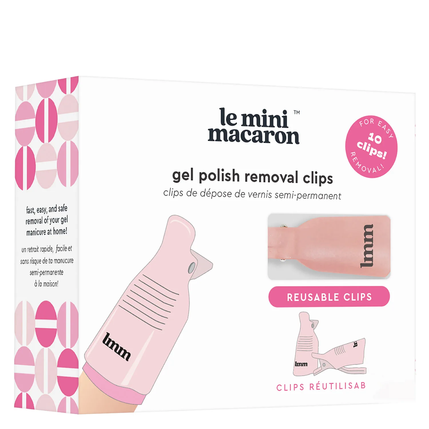 Le Mini Macaron Gel Polish Removal Clips - Nude - 10 pcs