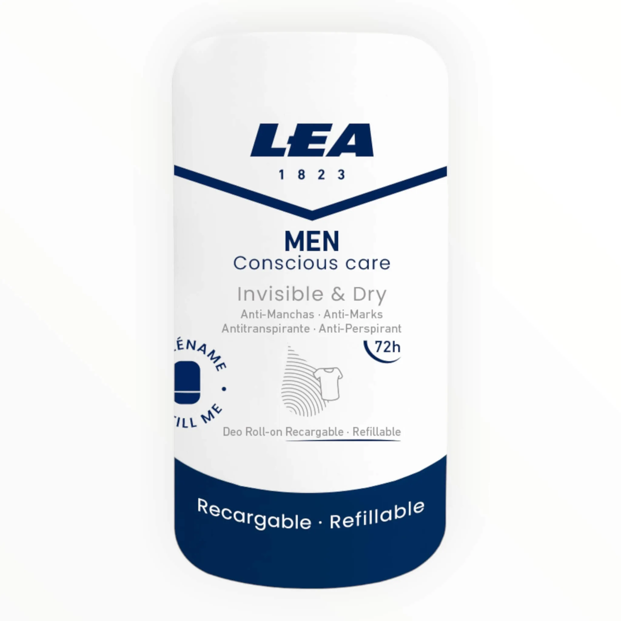 LEA Classic Genopfyldelig Roll-on Deodorant, Invisible & Dry, Men, 50 ml.