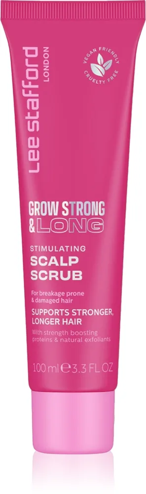Lee Stafford Grow Strong & Long Stimulating Scapl Scrub peeling til hårbunden vegansk 100 ml