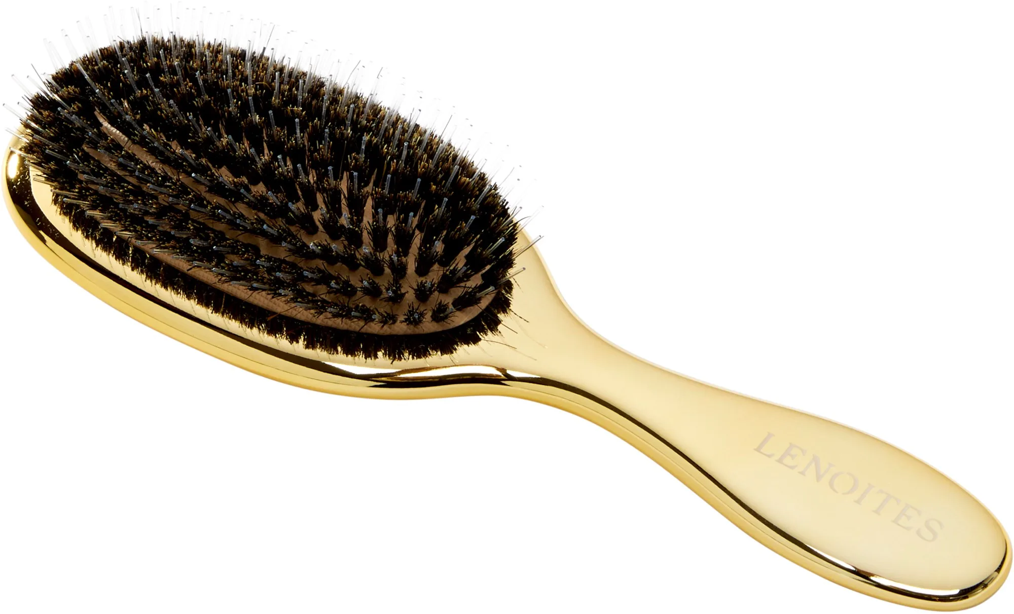 Lenoites Wild Boar Hair Brush with Cleaning Tool Gold - 1 pcs