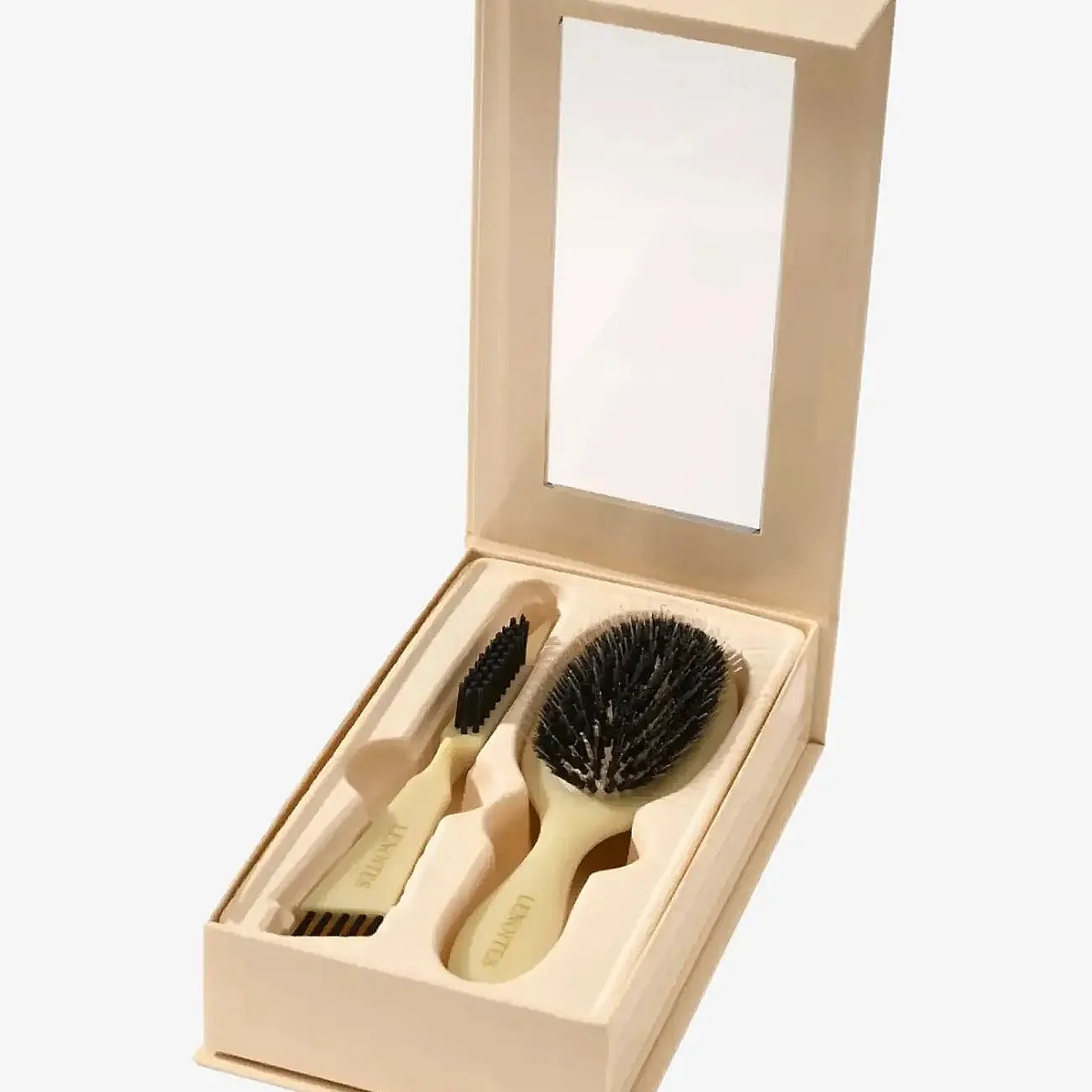 Lenoites Wild Boar Hair Brush with Cleaning Tool - Limited Edition