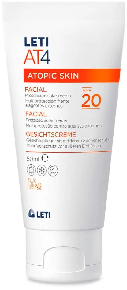 LETI AT4 Gesichtscreme SPF 20 50 ml - Für atopische Haut
