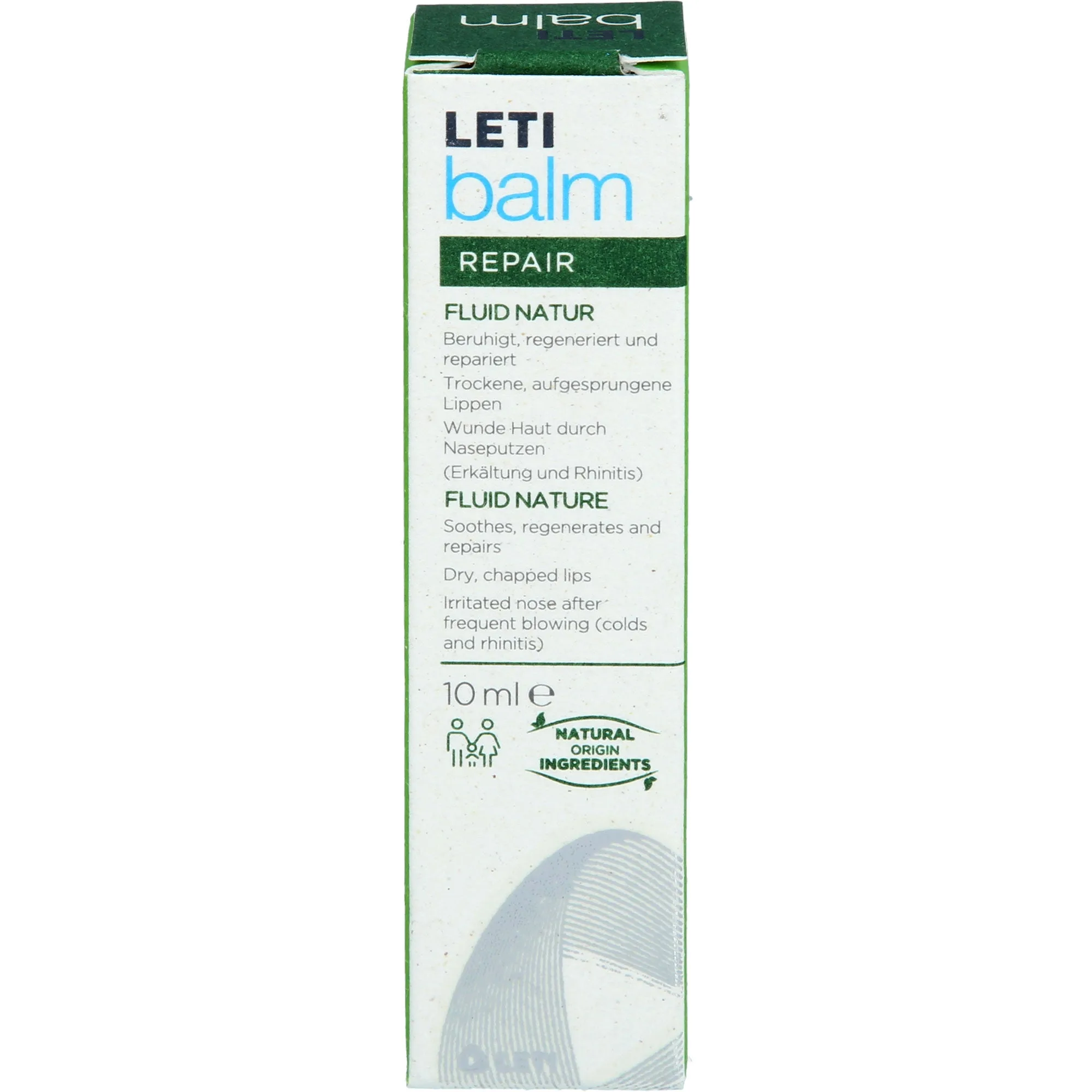LETI balm Fluid Natur - Schützender Nasen- und Lippenbalsam bei trockener und rissiger Haut mit natürlichen Inhaltsstoffen, 10 ml Creme