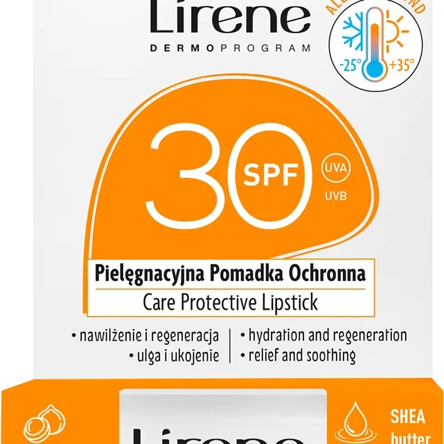 Lirene Care Protective Lipstick Beskyttende læbepomade med fugtgivende virkning SPF 30 4.6 g