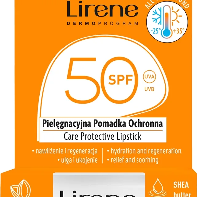 Lirene Care Protective Lipstick Beskyttende læbepomade med fugtgivende virkning SPF 50 4.6 g