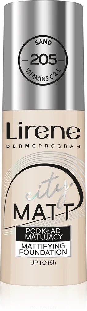Lirene City Matt Mattifierande flytande foundation med lindrande effekt Skugga 205 Sand 30 ml