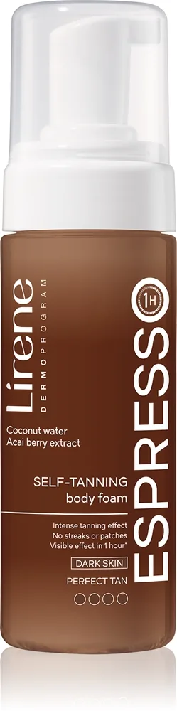 Lirene Perfect Tan Bronzer kropsskum til mørk hud til ansigt og krop 150 ml