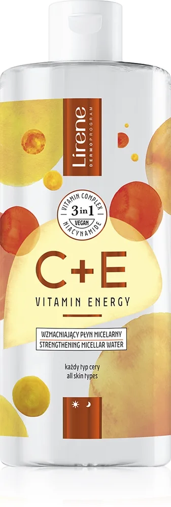 Lirene Vitamin C+E Micellärt vatten 3-i-1 Med vitaminer C och E 400 ml