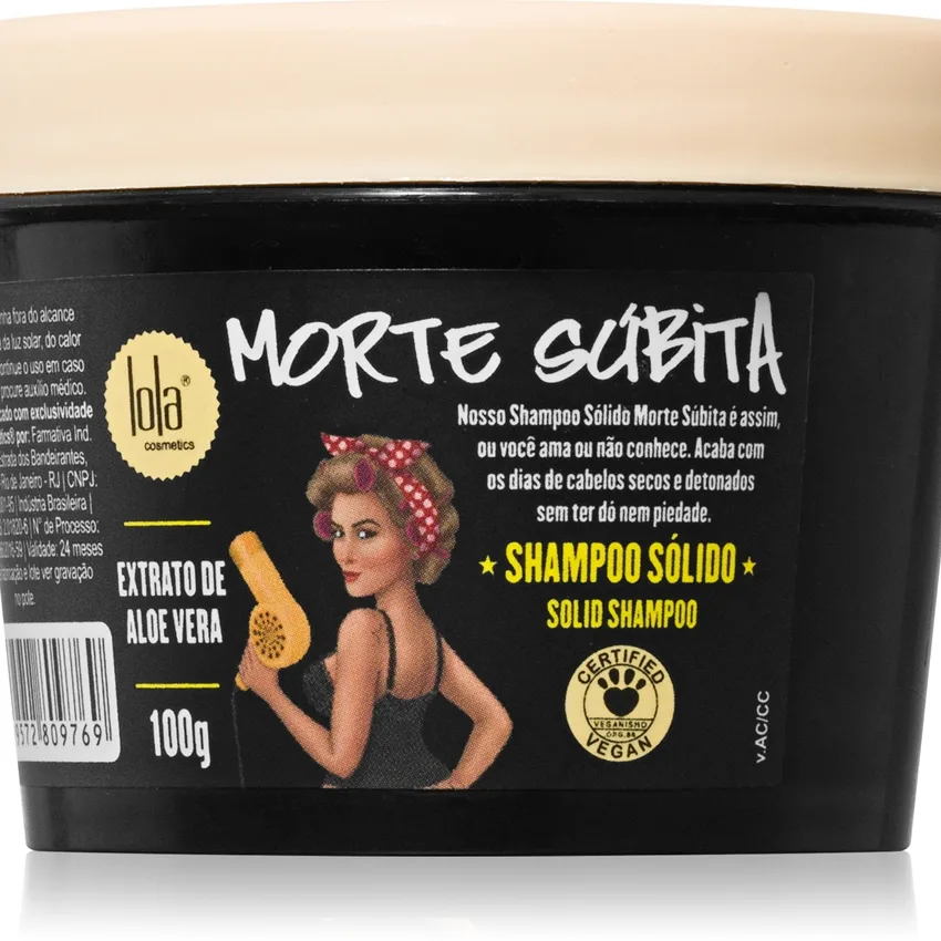 Lola Cosmetics Morte Súbita Shampoo Sólido puhdistava shampoo kuoriva vaikutus 100 g