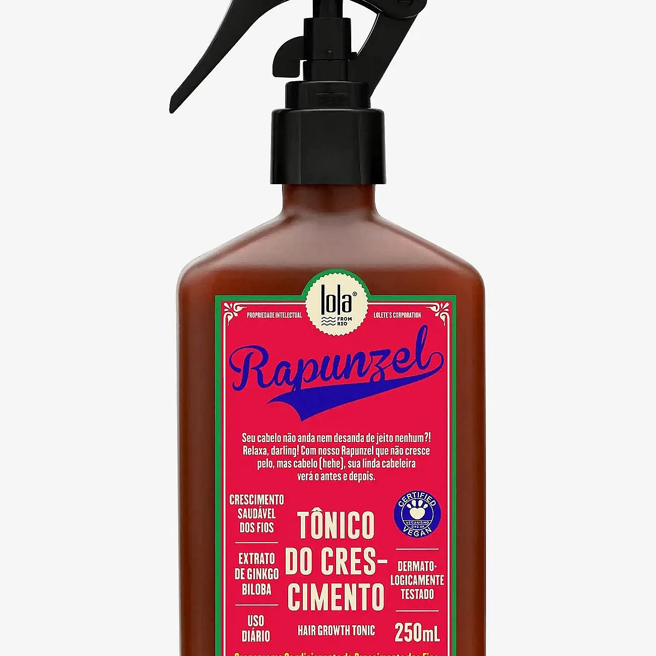 Lola Cosmetics Rapunzel Tónico hoitovesi hiusten kasvua edistämään ja tyviä vahvistamaan 250 ml