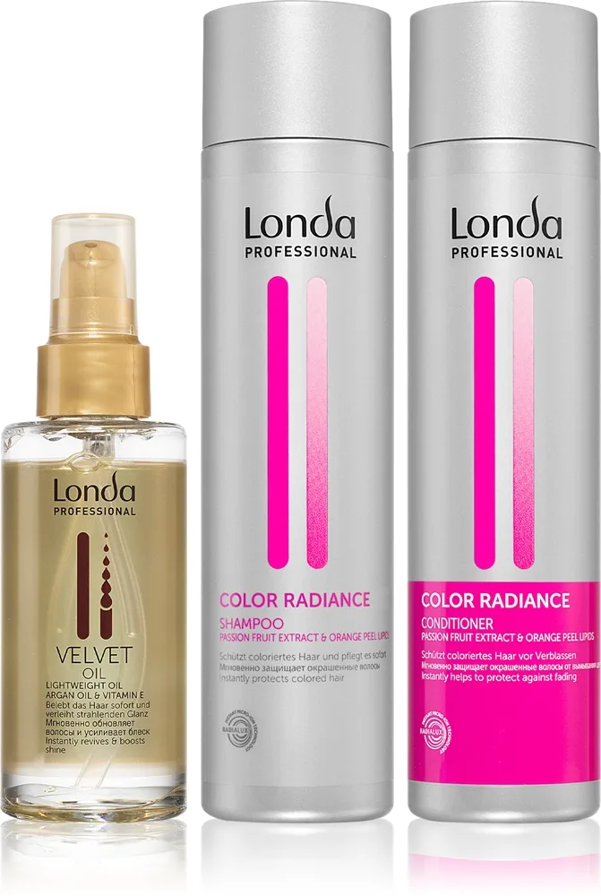 Londa Professional Color Radiance-sett, verdipakke for farget hår, 3 deler