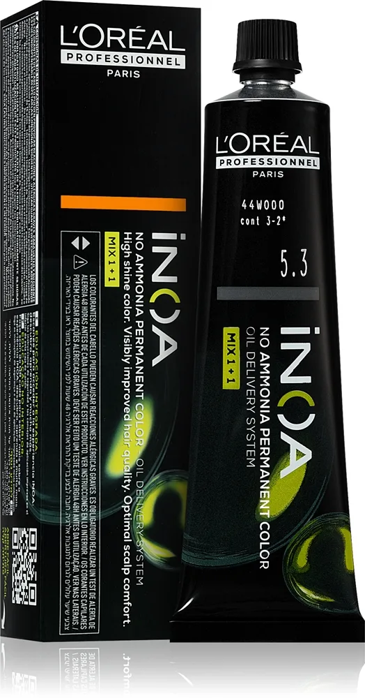 L’Oréal Professionnel Inoa Permanent hårfärgningsmedel Ammoniak-fri Skugga 5.3 60 ml
