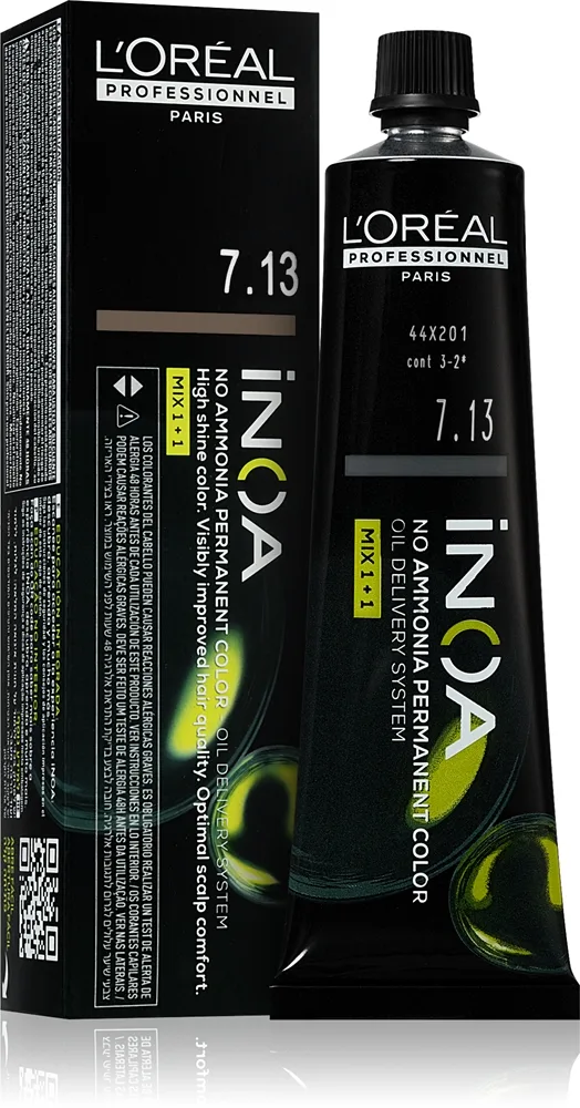 L’Oréal Professionnel Inoa Permanent hårfärgningsmedel Ammoniak-fri Skugga 7.13 60 ml