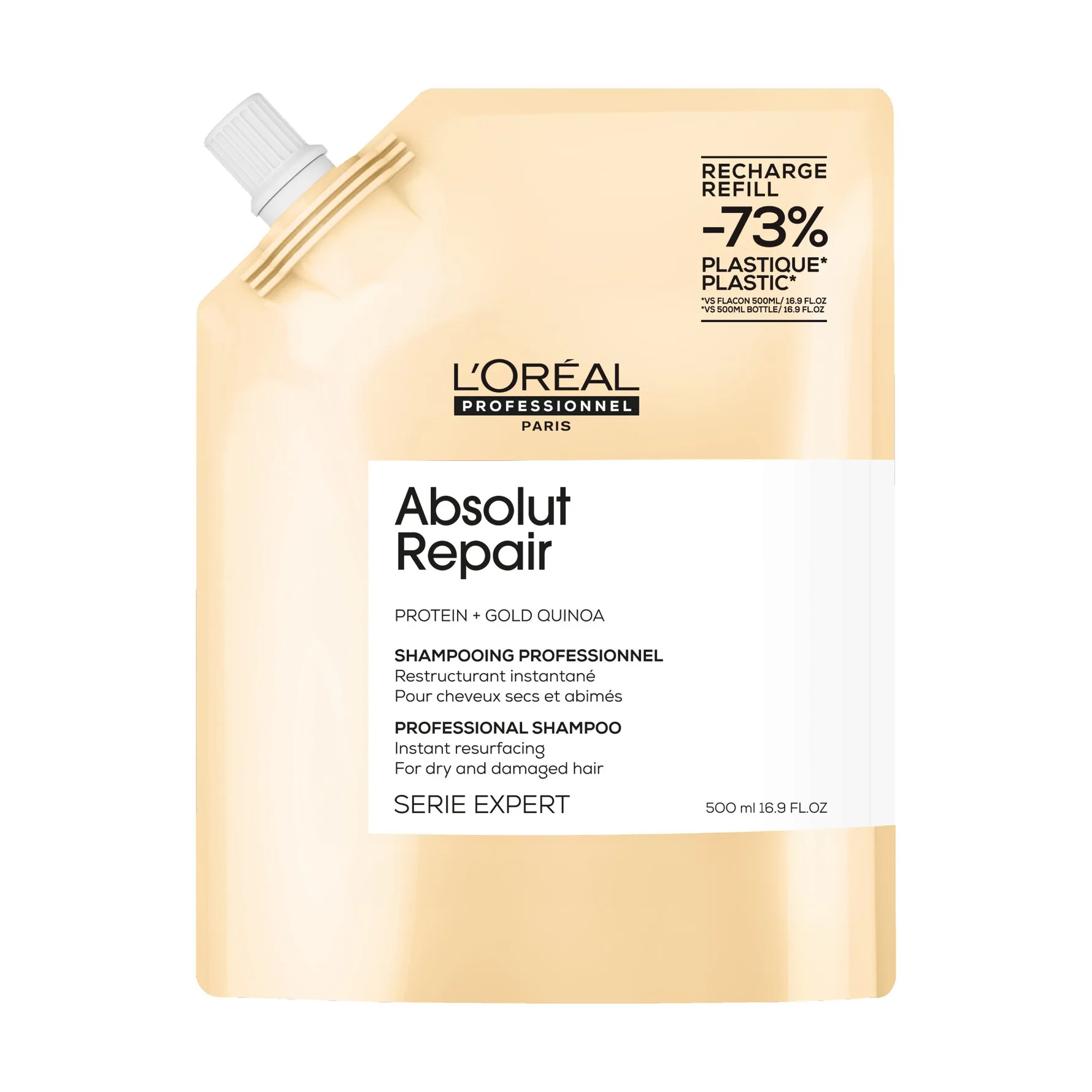 L’Oréal Professionnel Serie Expert Absolut Repair syväelvyttävä shampoo kuiville ja vaurioituneille hiuksille 500 ml