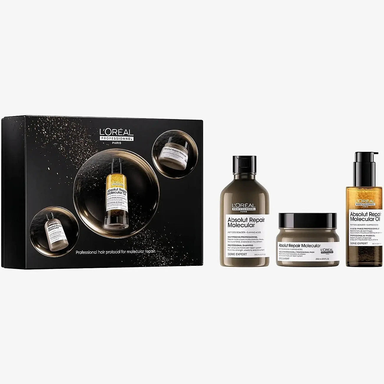 L’Oréal Professionnel Serie Expert Absolut Repair Molecular Presentförpackning För näring och lyster