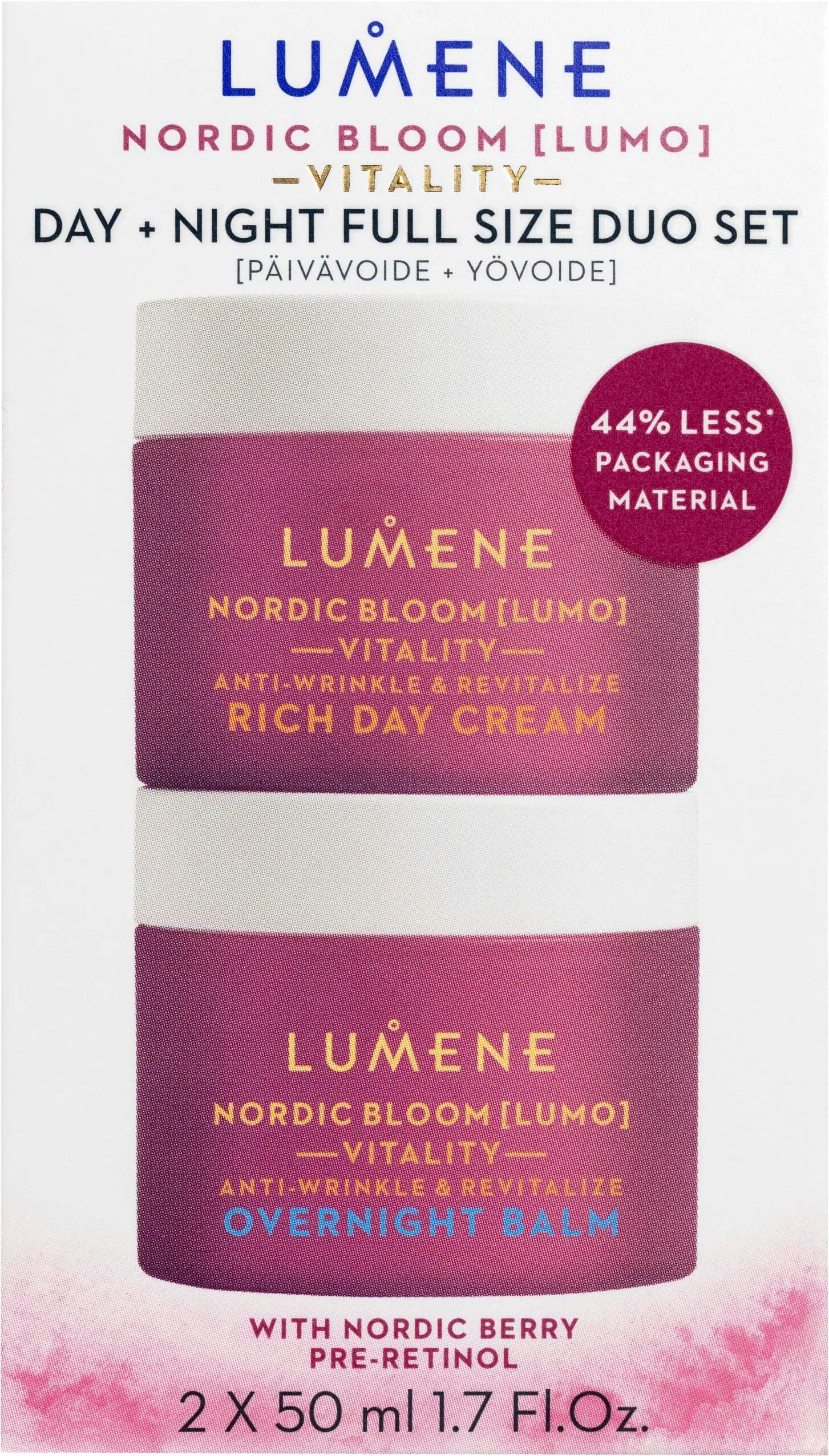 Lumene Nordic Bloom Vitality Day Cream + Overnight Balm Duo Set
