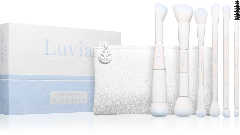 Luvia Cosmetics Duo Voyage Rejse børstesæt Blue Horizon 7 stk.