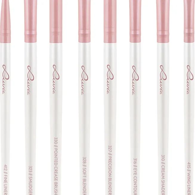 Luvia Cosmetics Prime Vegan All Eye Want Set av borstar för ögonen Candy (Pearl White / Rose) 8 st.