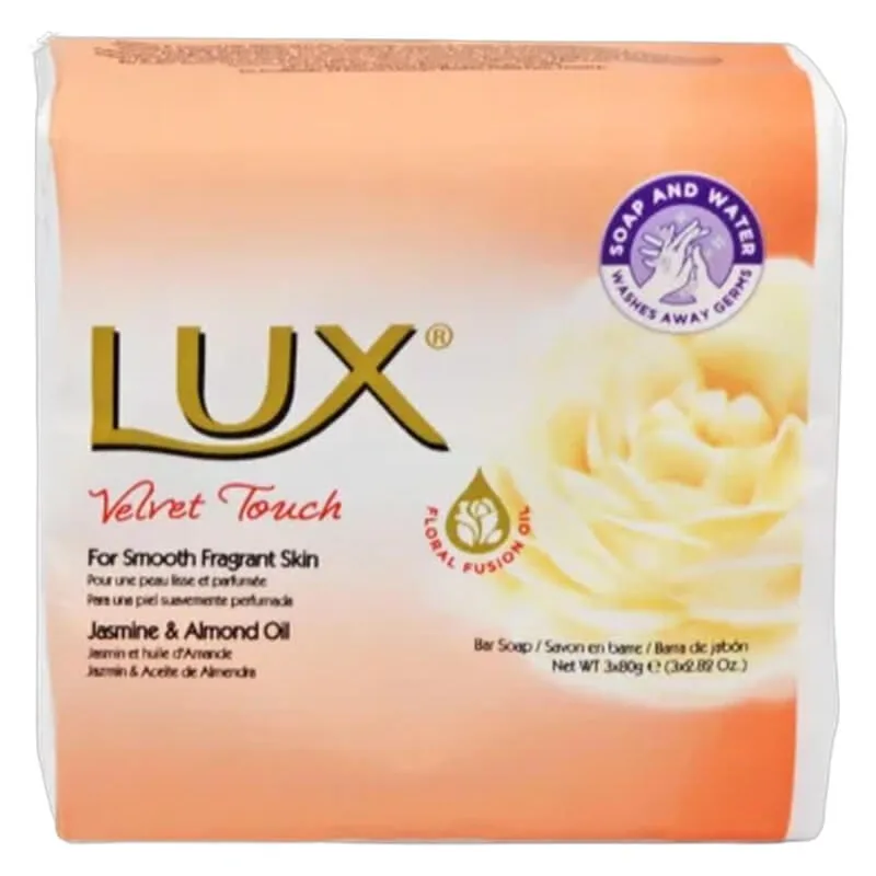 LUX Velvet Touch Soap Bar Jasmine & Almond Oil 80 g 3 stk.