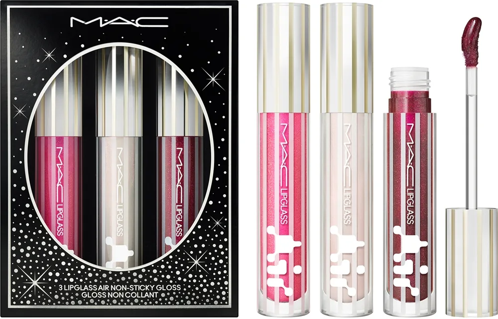 MAC Cosmetics Holiday Festive Affair Lipglass Air Trio lahjasetti huuliin