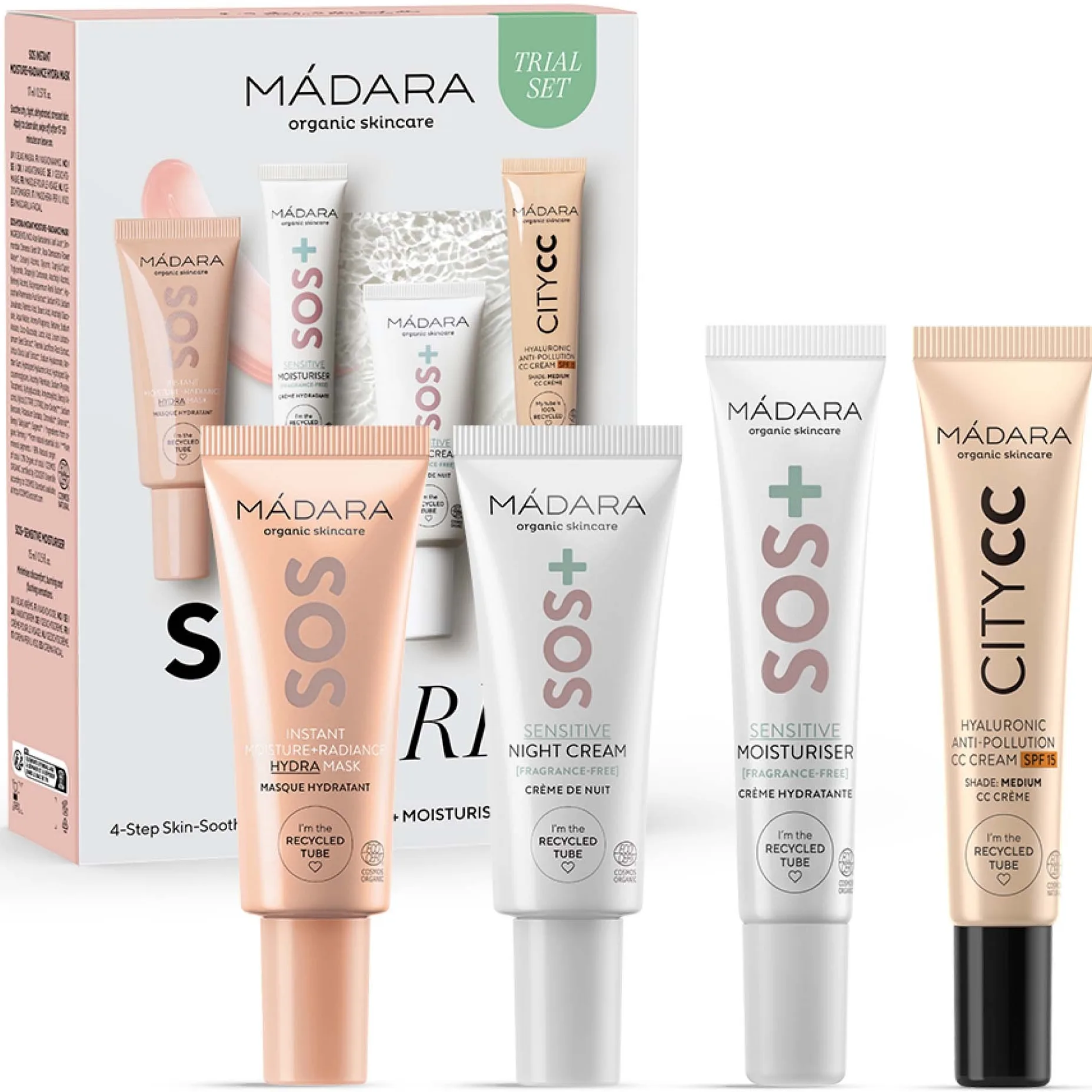 Mádara SOS Care 4-Step Skin-Soothing Routine Set