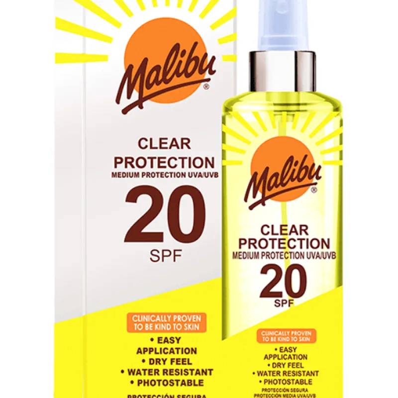 Malibu Clear Protection Sun Spray SPF 20 (Stop Beauty Waste) 250 ml