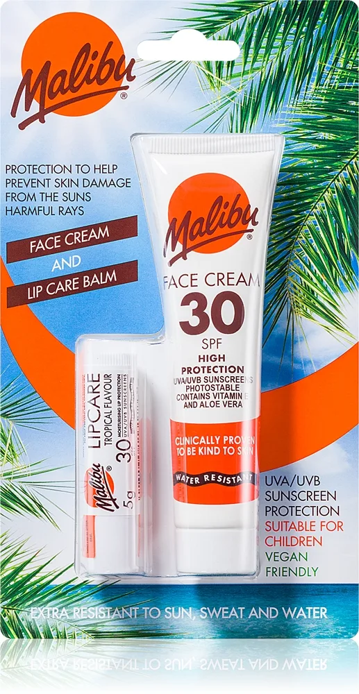 Malibu Face Cream & Lipbalm Blister Pack SPF30 (F) 40 ml 2 stk.