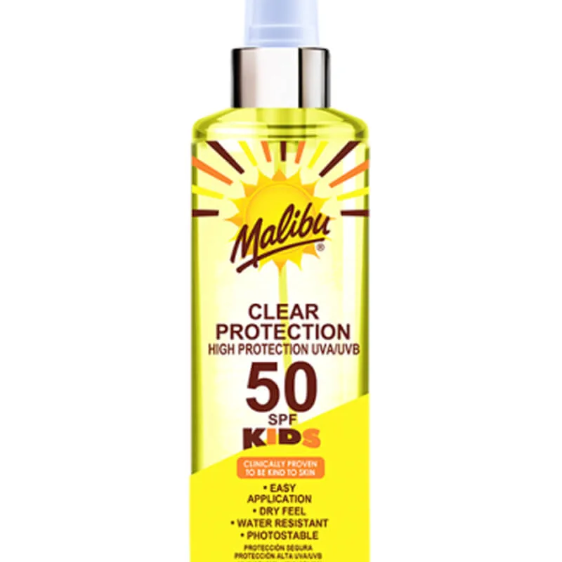 Malibu Kids Clear Protection Sun Spray SPF 50 (F) (Stop Beauty Waste) 250 ml